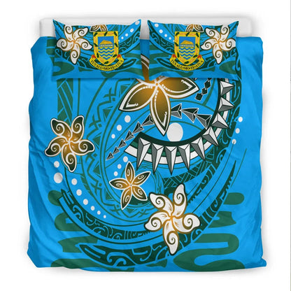 Tuvalu Polynesian Bedding Set - Spring Style Blue Color