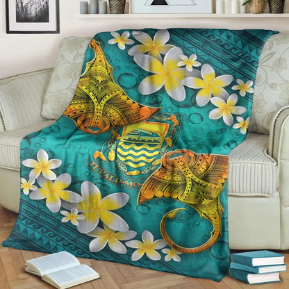 Tuvalu Polynesian Blanket - Manta Ray Ocean