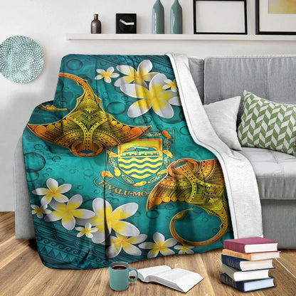 Tuvalu Polynesian Blanket - Manta Ray Ocean