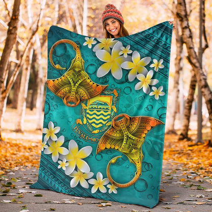 Tuvalu Polynesian Blanket - Manta Ray Ocean