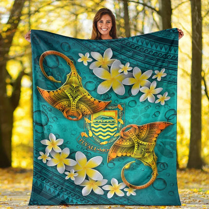 Tuvalu Polynesian Blanket - Manta Ray Ocean