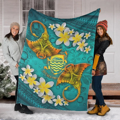 Tuvalu Polynesian Blanket - Manta Ray Ocean