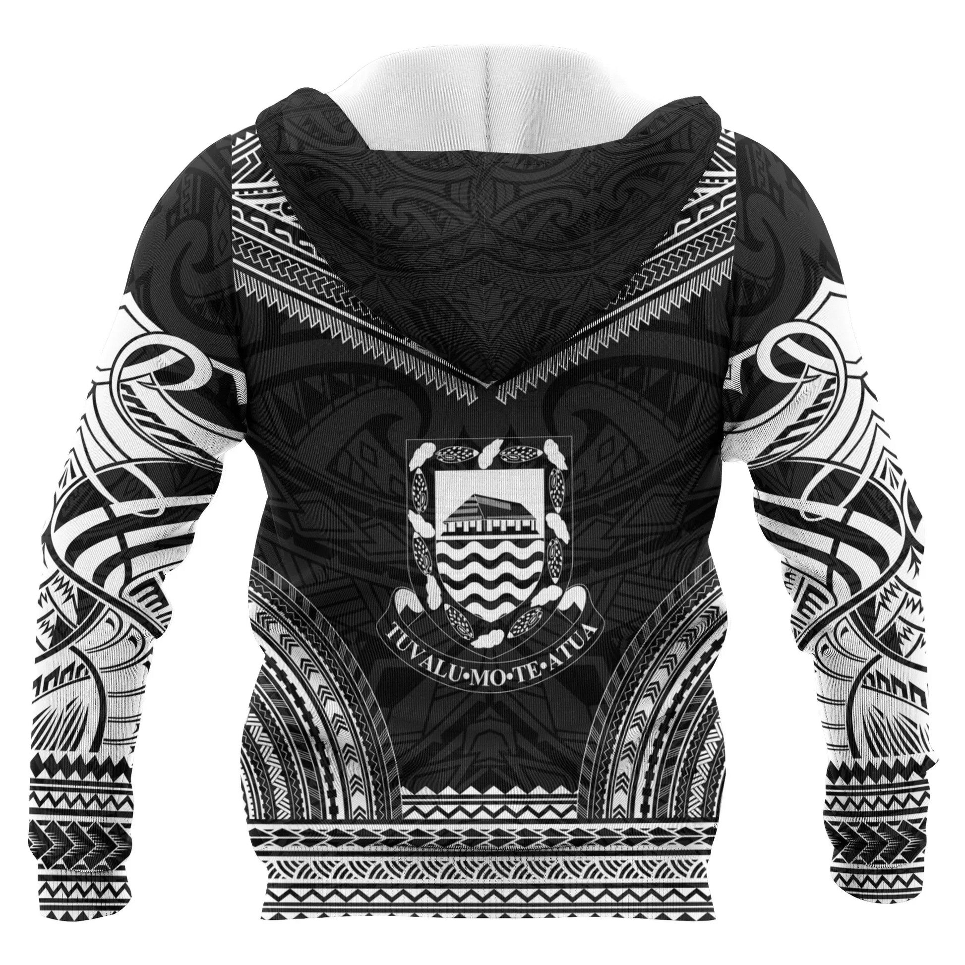 Tuvalu Polynesian Chief Custom Personalised Hoodie - Black Version