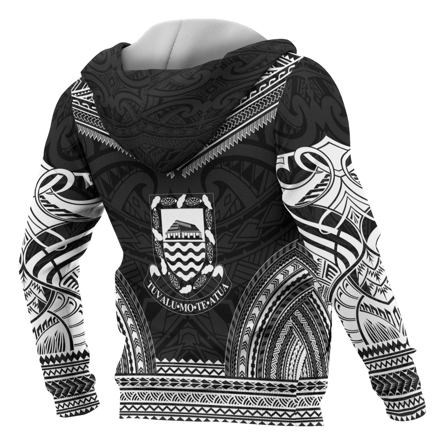 Tuvalu Polynesian Chief Custom Personalised Hoodie - Black Version