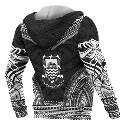 Tuvalu Polynesian Chief Custom Personalised Hoodie - Black Version