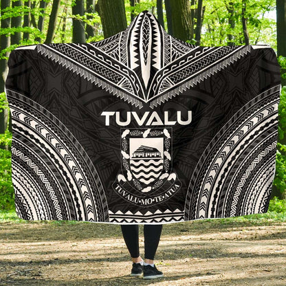 Tuvalu Polynesian Chief Hooded Blanket - Black Version