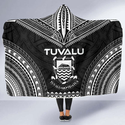 Tuvalu Polynesian Chief Hooded Blanket - Black Version