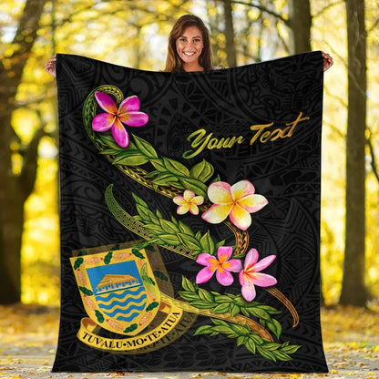 Tuvalu Polynesian Custom Personalised Blanket - Plumeria Tribal