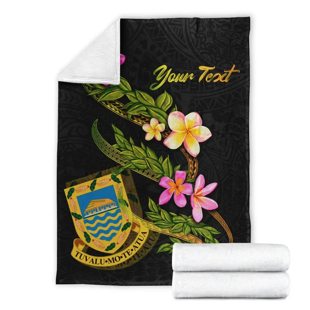 Tuvalu Polynesian Custom Personalised Blanket - Plumeria Tribal