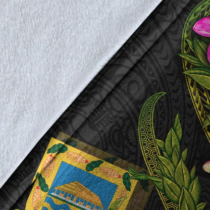 Tuvalu Polynesian Custom Personalised Blanket - Plumeria Tribal