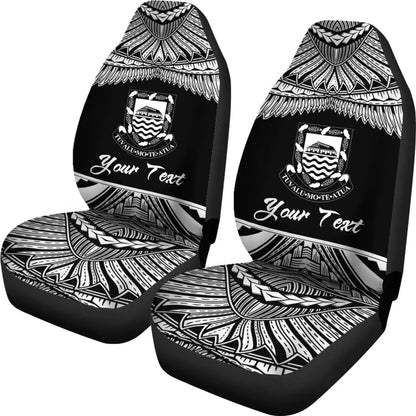 Tuvalu Polynesian Custom Personalised Car Seat Covers - Pride White Version