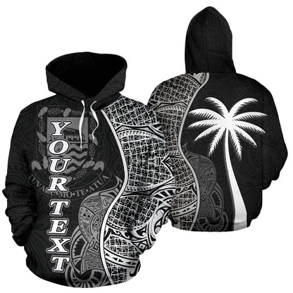 Tuvalu Polynesian Custom Personalised Hoodie Coconut Black