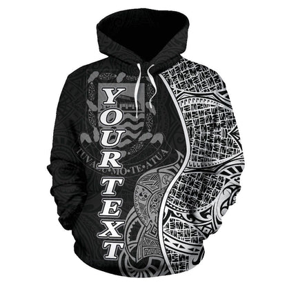 Tuvalu Polynesian Custom Personalised Hoodie Coconut Black