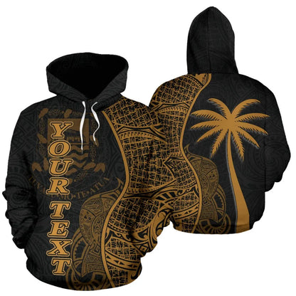 Tuvalu Polynesian Custom Personalised Hoodie Coconut Gold
