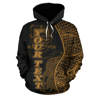 Tuvalu Polynesian Custom Personalised Hoodie Coconut Gold