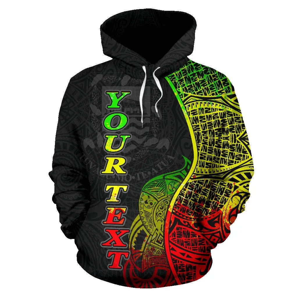 Tuvalu Polynesian Custom Personalised Hoodie Coconut Reggae