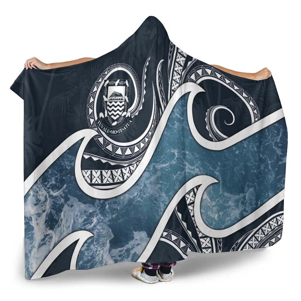Tuvalu Polynesian Hooded Blanket - Ocean Style