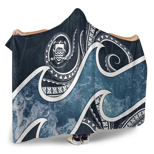 Tuvalu Polynesian Hooded Blanket - Ocean Style