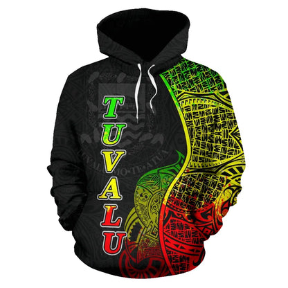 Tuvalu Polynesian Hoodie Coconut Tree Reggae