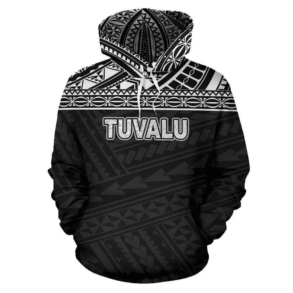 Tuvalu Polynesian Hoodie Horizontal Black