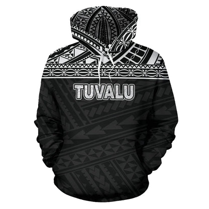 Tuvalu Polynesian Hoodie Horizontal Black