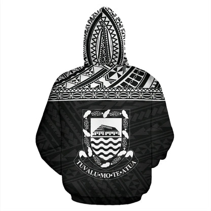 Tuvalu Polynesian Hoodie Horizontal Black