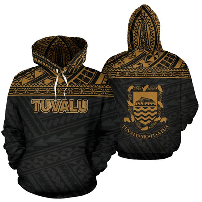 Tuvalu Polynesian Hoodie Horizontal Gold