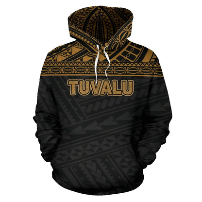 Tuvalu Polynesian Hoodie Horizontal Gold