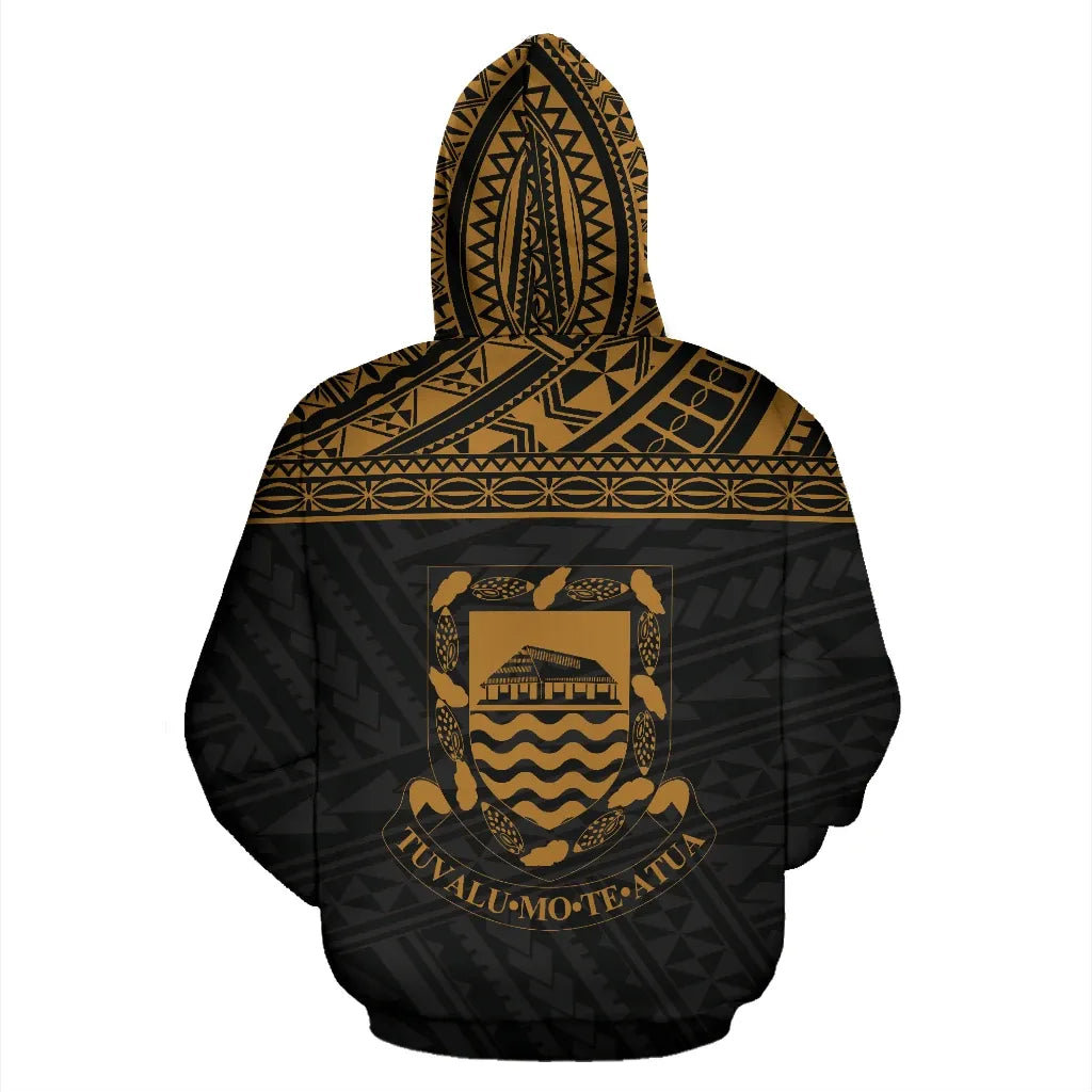 Tuvalu Polynesian Hoodie Horizontal Gold