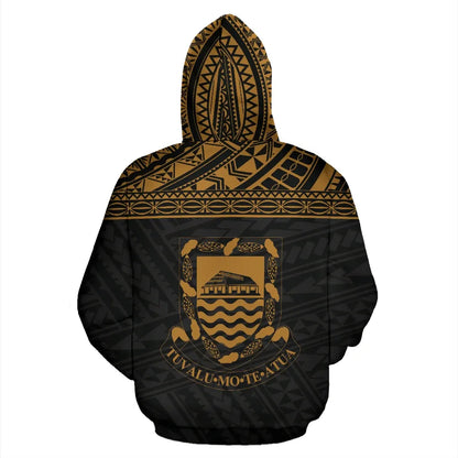 Tuvalu Polynesian Hoodie Horizontal Gold