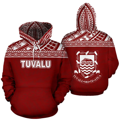 Tuvalu Polynesian Hoodie Horizontal Red