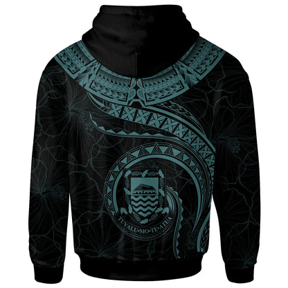 Tuvalu Polynesian Hoodie - Tuvalu Waves (Turquoise)