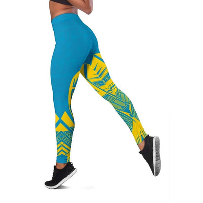 Tuvalu Polynesian Legging - Polynesian Tattoo Flag Version