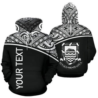 Tuvalu Polynesian Personalised Custom Hoodie Curve Black