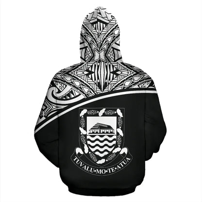 Tuvalu Polynesian Personalised Custom Hoodie Curve Black