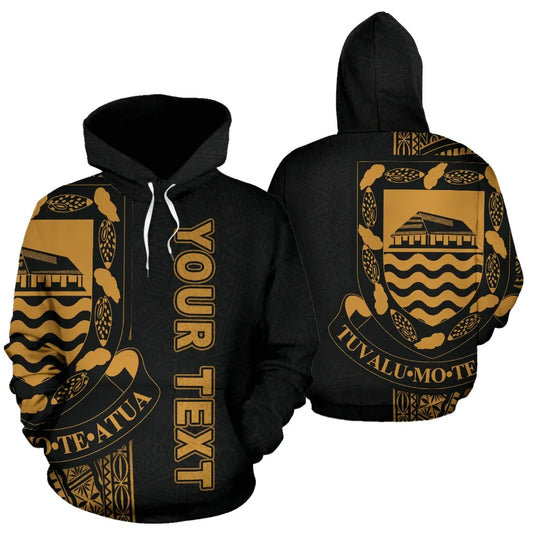 Tuvalu Polynesian Personalised Custom Hoodie Line Gold