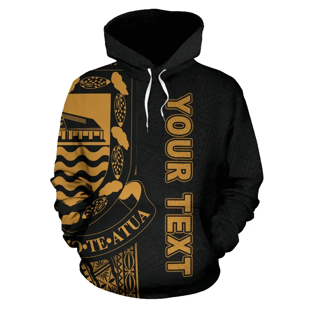 Tuvalu Polynesian Personalised Custom Hoodie Line Gold