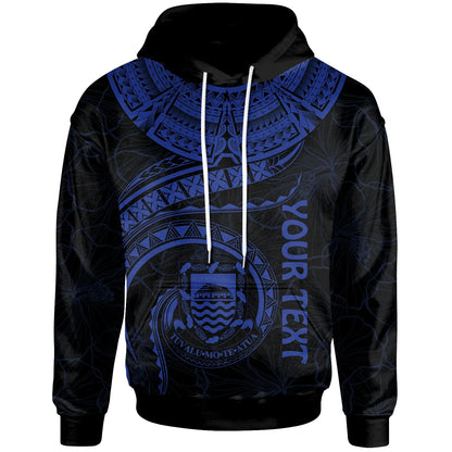 Tuvalu Polynesian Personalised Hoodie - Tuvalu Waves (Blue)