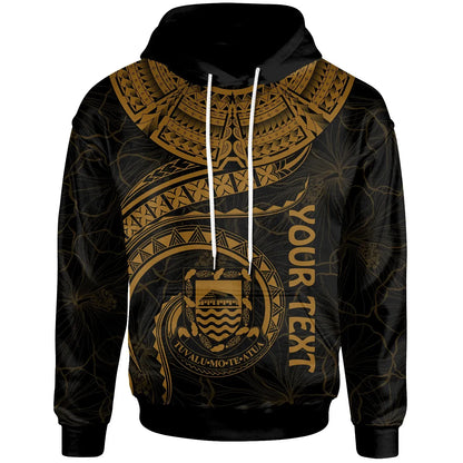 Tuvalu Polynesian Personalised Hoodie - Tuvalu Waves (Golden)