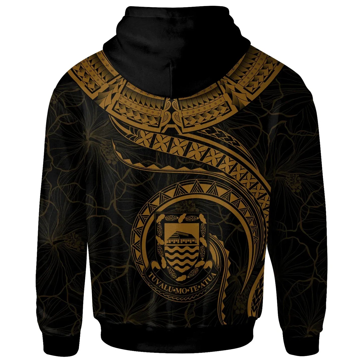 Tuvalu Polynesian Personalised Hoodie - Tuvalu Waves (Golden)