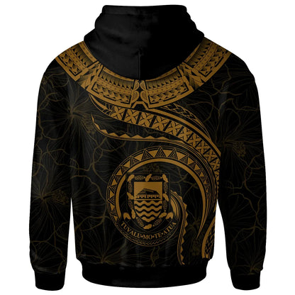 Tuvalu Polynesian Personalised Hoodie - Tuvalu Waves (Golden)