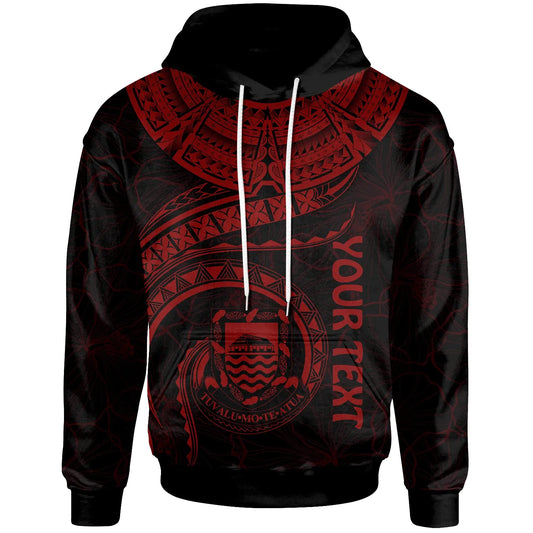Tuvalu Polynesian Personalised Hoodie - Tuvalu Waves (Red)