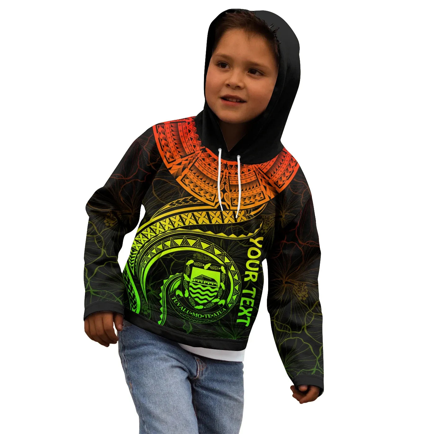 Tuvalu Polynesian Personalised Hoodie - Tuvalu Waves (Reggae)