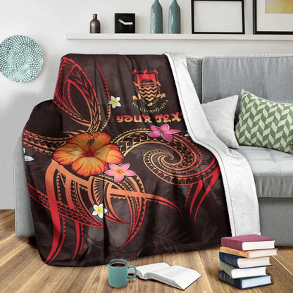 Tuvalu Polynesian Personalised Premium Blanket - Legend of Tuvalu (Red)