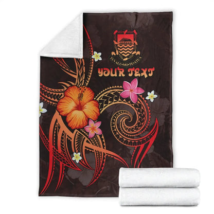 Tuvalu Polynesian Personalised Premium Blanket - Legend of Tuvalu (Red)