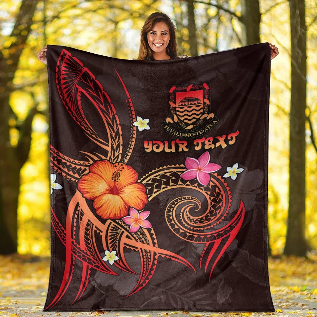 Tuvalu Polynesian Personalised Premium Blanket - Legend of Tuvalu (Red)