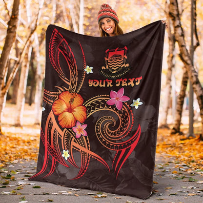 Tuvalu Polynesian Personalised Premium Blanket - Legend of Tuvalu (Red)