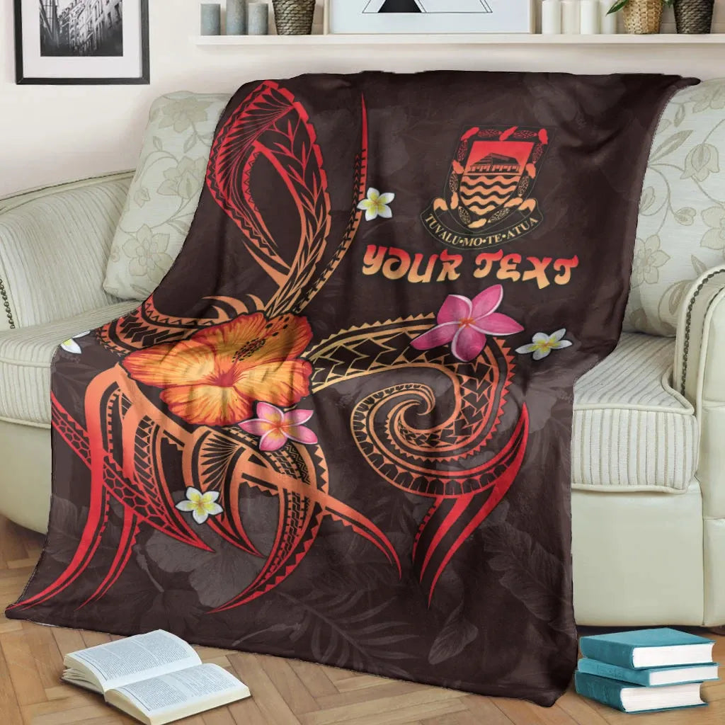 Tuvalu Polynesian Personalised Premium Blanket - Legend of Tuvalu (Red)