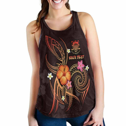 Tuvalu Polynesian Personalised Women Racerback Tank - Legend of Tuvalu (Red)