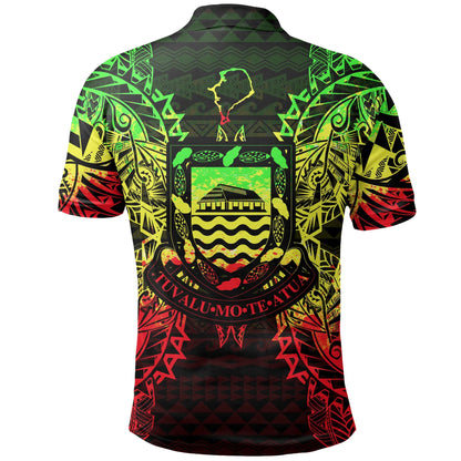 Tuvalu Polo Shirt - Tuvalu Coat Of Arms Map Polynesian Tattoo Reggae